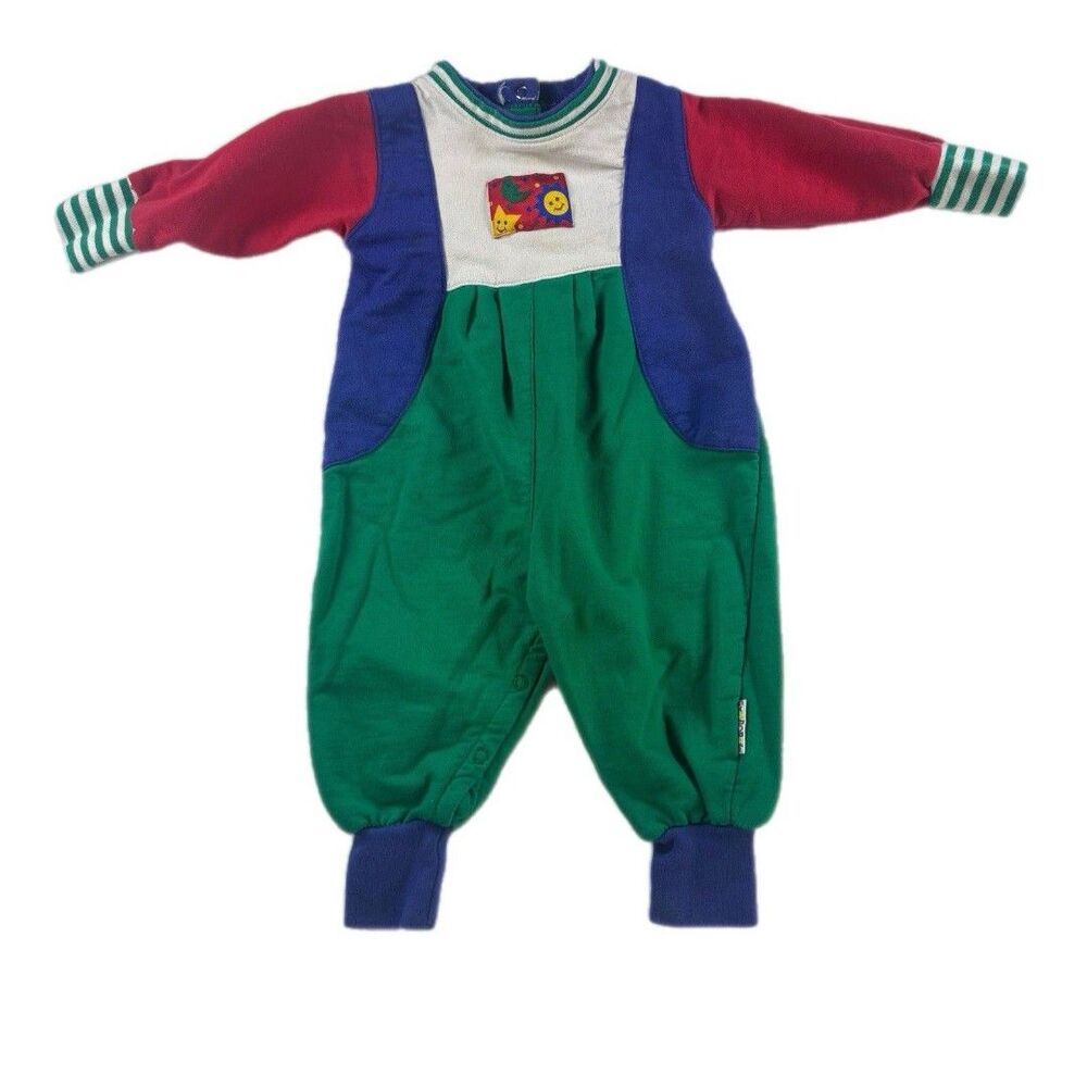 1990s Gymboree color block baby romper  Size New Born